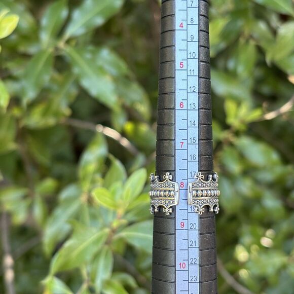 Sterling Silver 925 Crown Wide Band Ring Gothic Medieval Style Adjustable NWOT - Picture 8 of 8